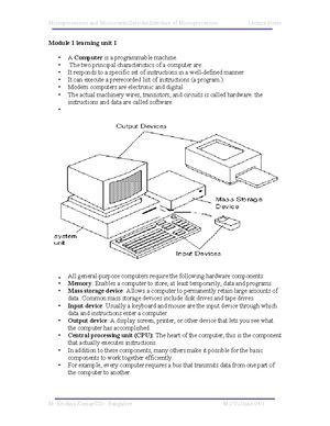 Microprocessors AND Microcontrollers - LECTURE NOTES ON Microprocessor ...