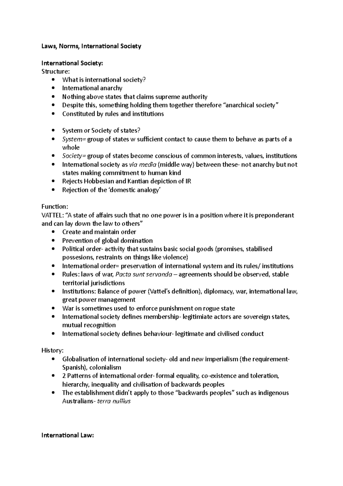 Pols1201 Laws Norms International Society - Laws, Norms, International ...