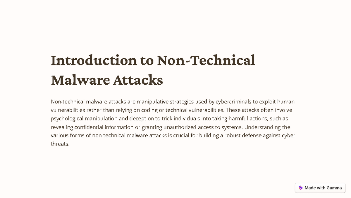 Introduction to Non Technical Malware Attacks and Social engineering ...