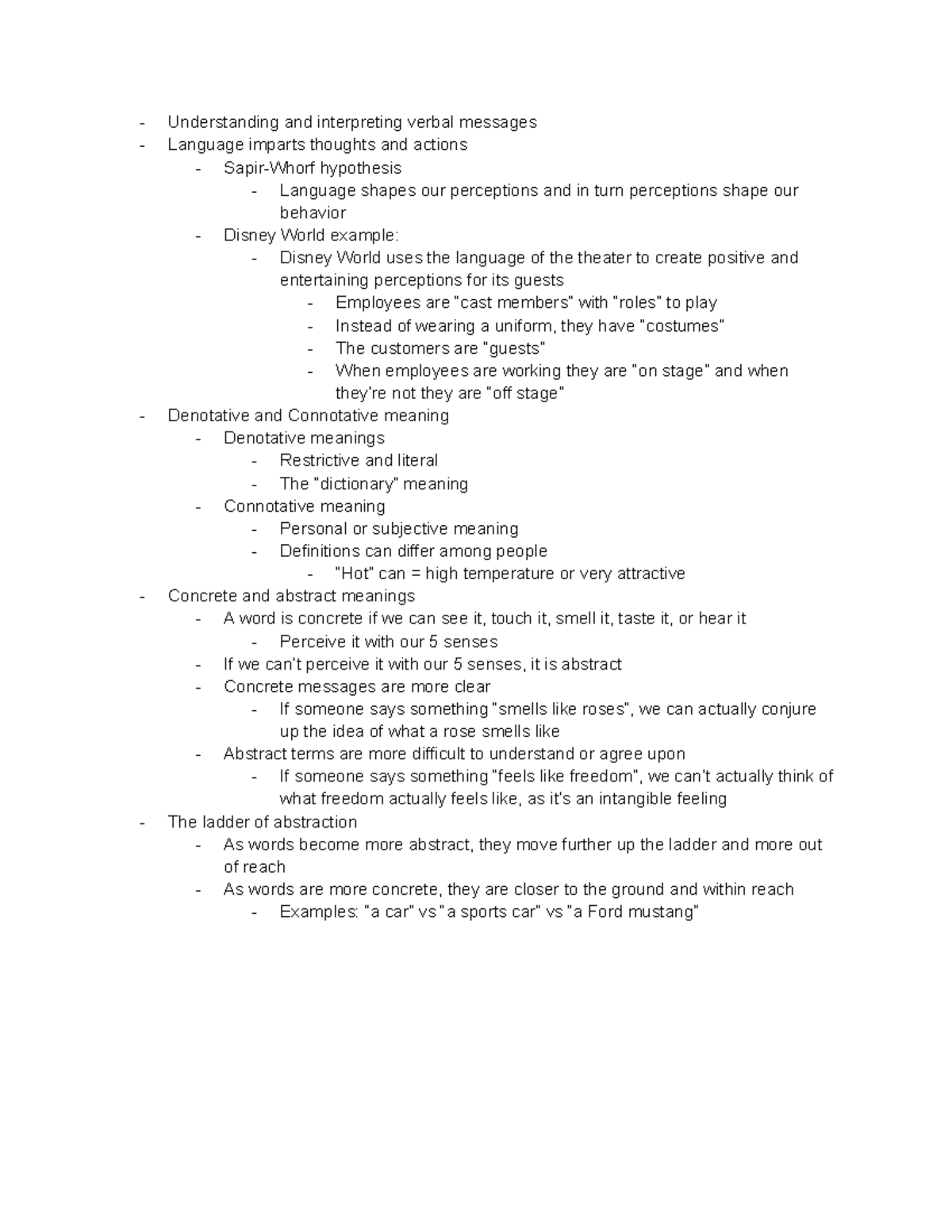 Communication ch 3 notes Understanding and interpreting verbal
