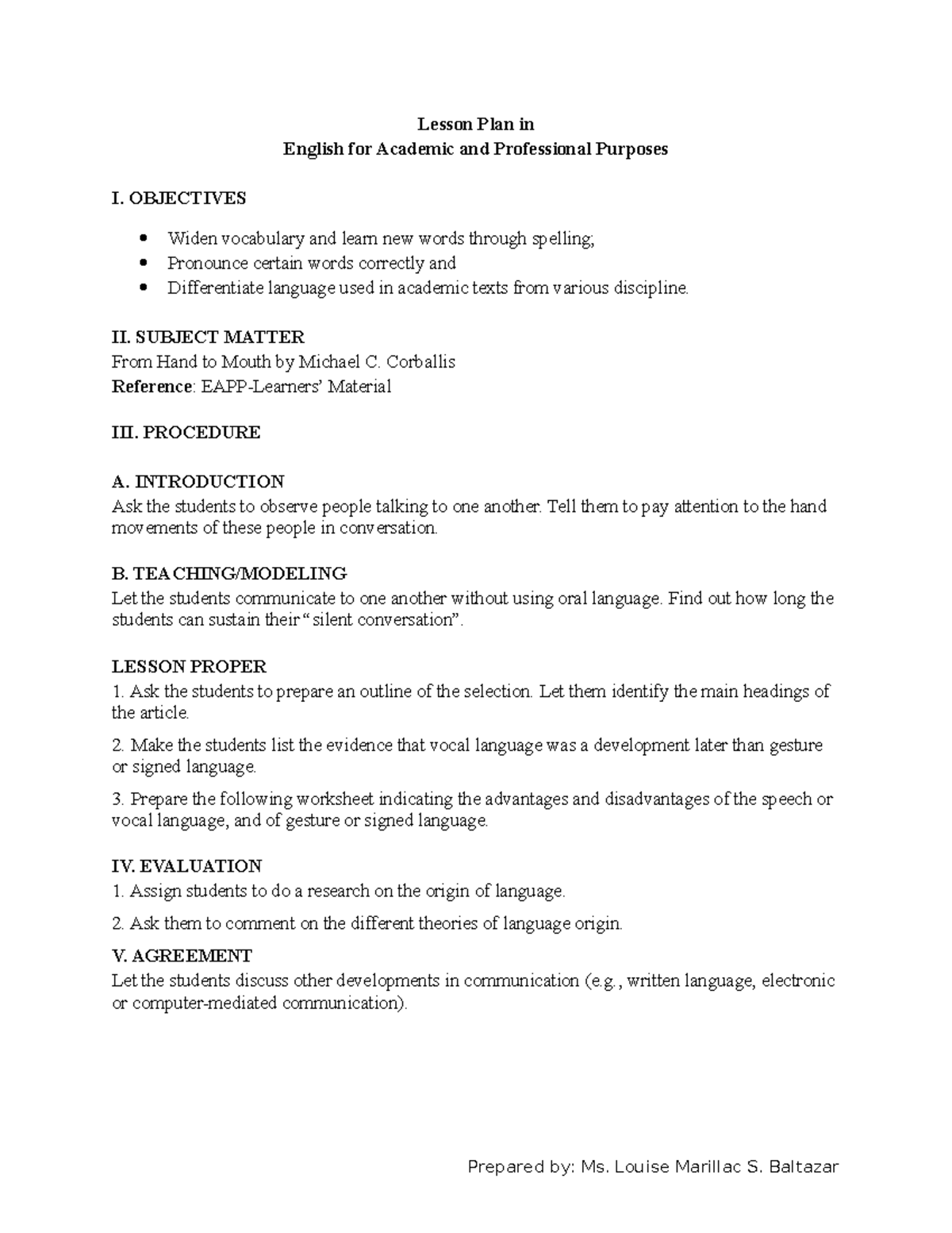 Literature notes - Lesson Plan in English for Academic and Professional ...