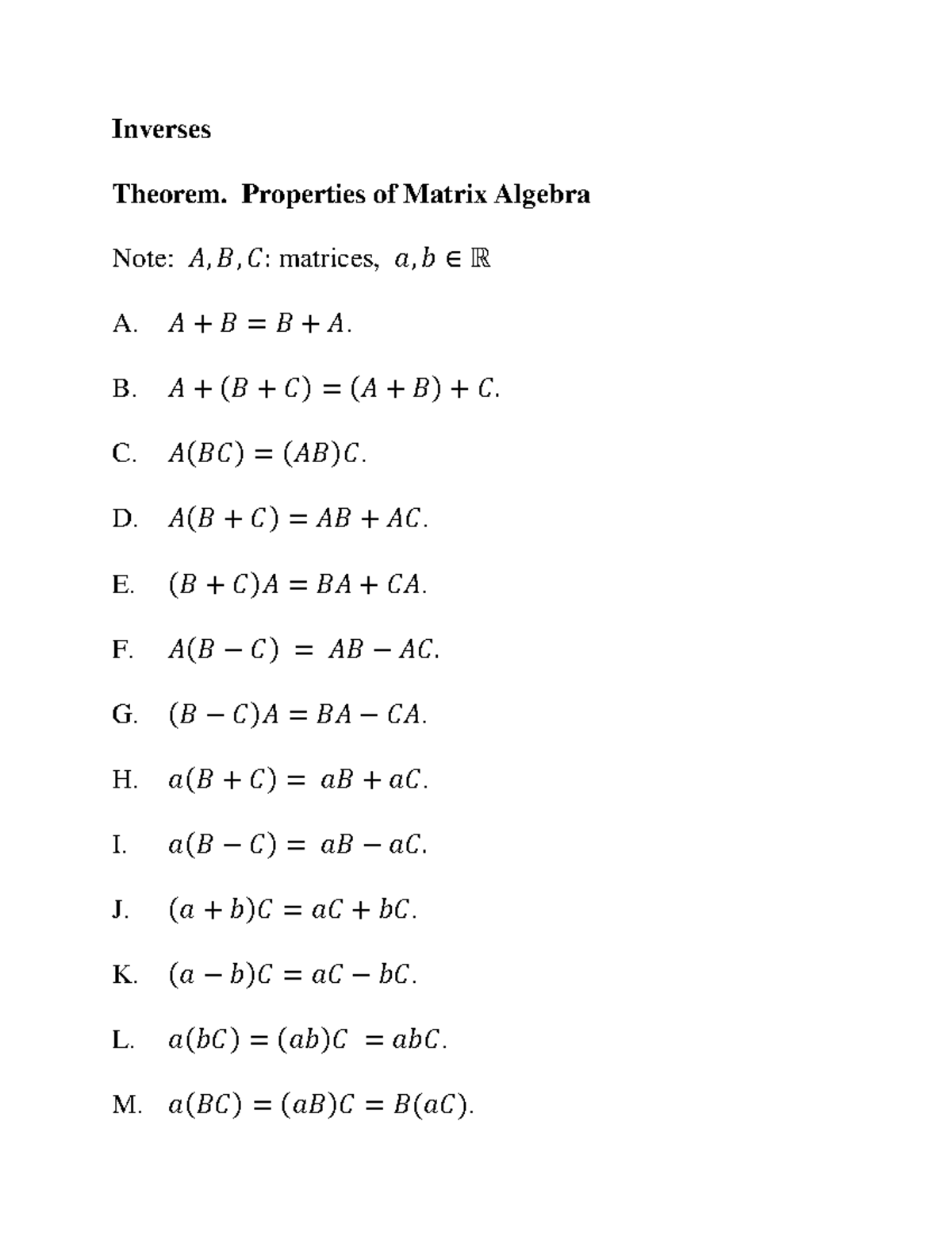 Inverses - The Inverse Laws - Inverses Theorem. Properties Of Matrix ...