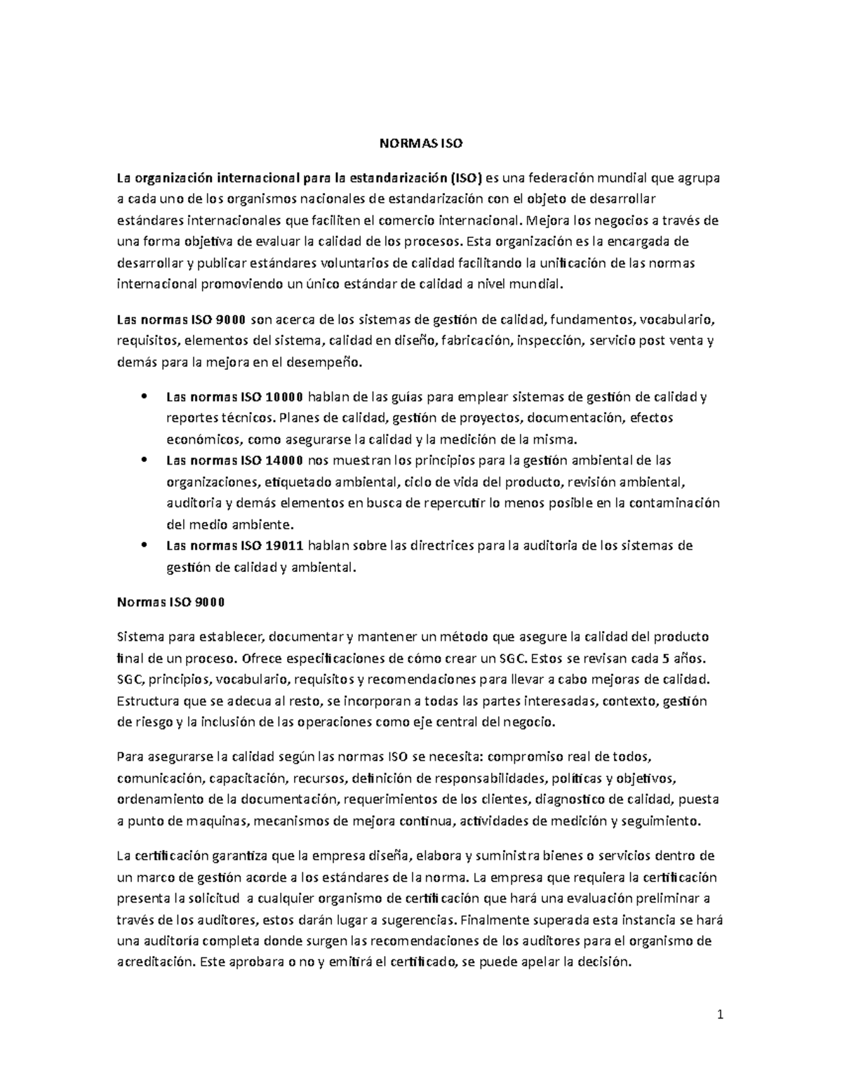 Resumen 2do parcial - NORMAS ISO La organización internacional para la ...