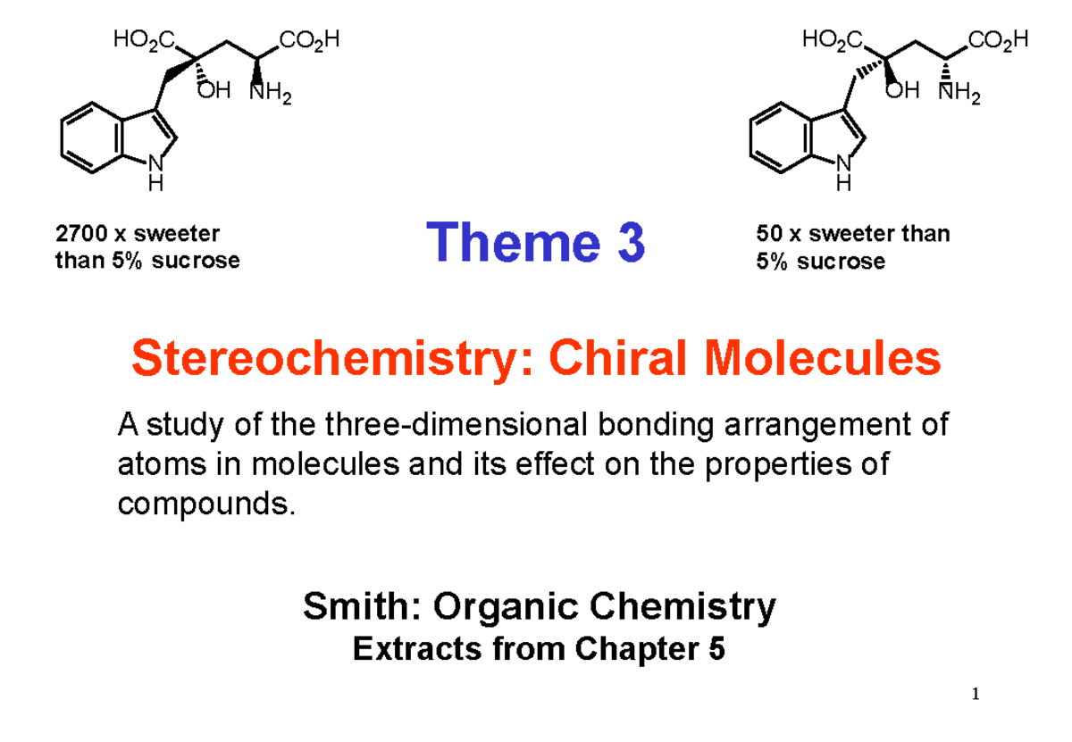 Theme 3 Stereochemistry 20 - Theme 3 Stereochemistry: Chiral Molecules ...