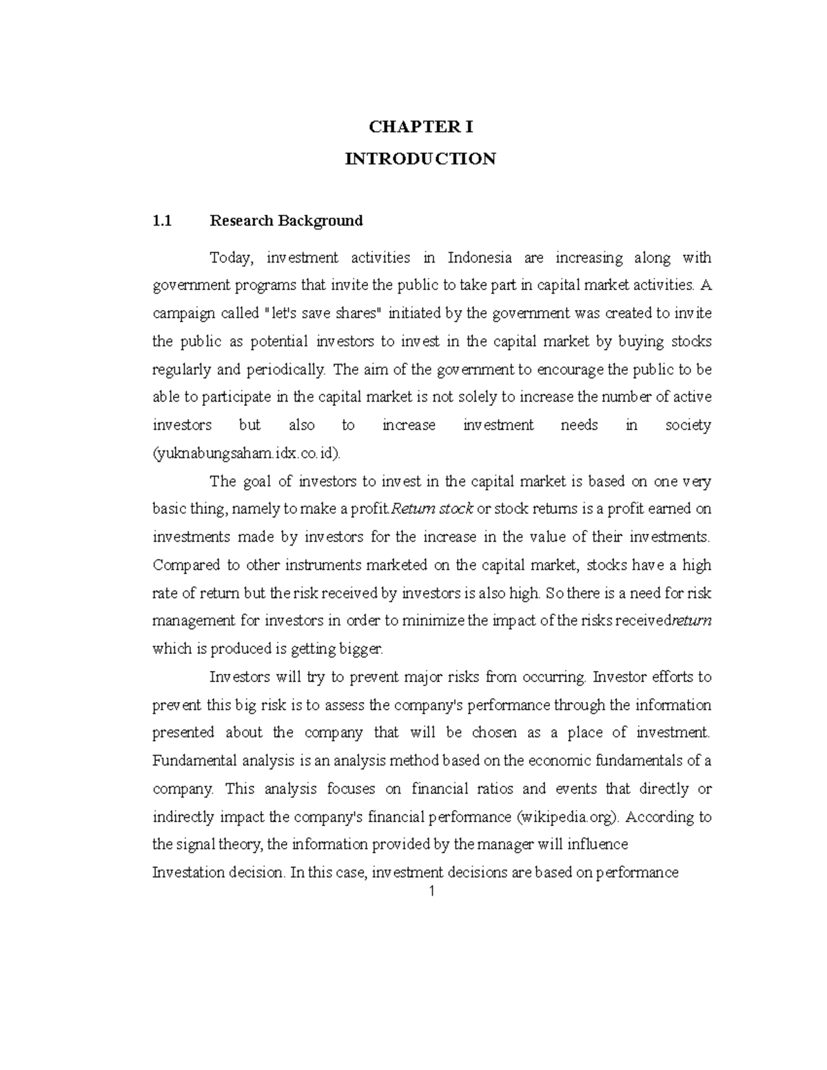 Factors Affecting Stock Return (Case Study of a Coal Mining Company ...