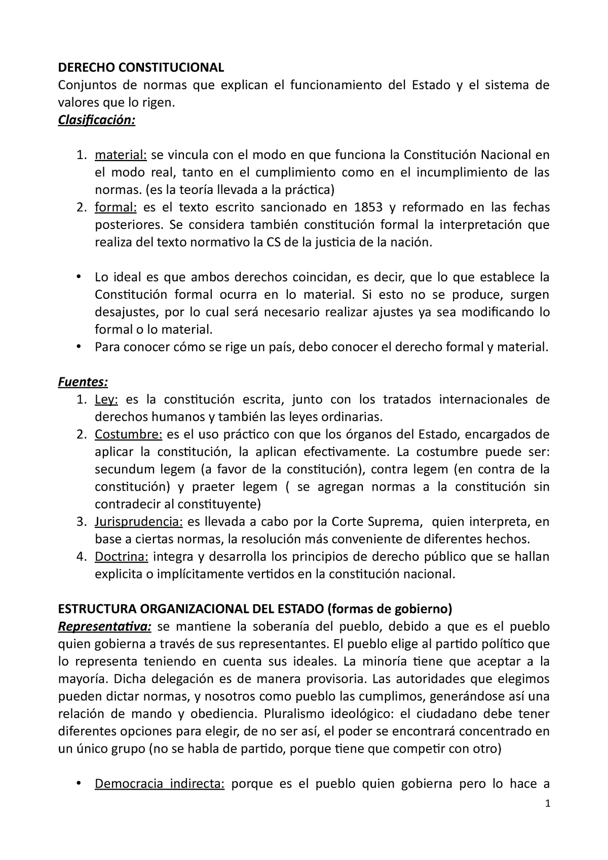 Derecho Constitucional Resumen - DERECHO CONSTITUCIONAL Conjuntos De ...