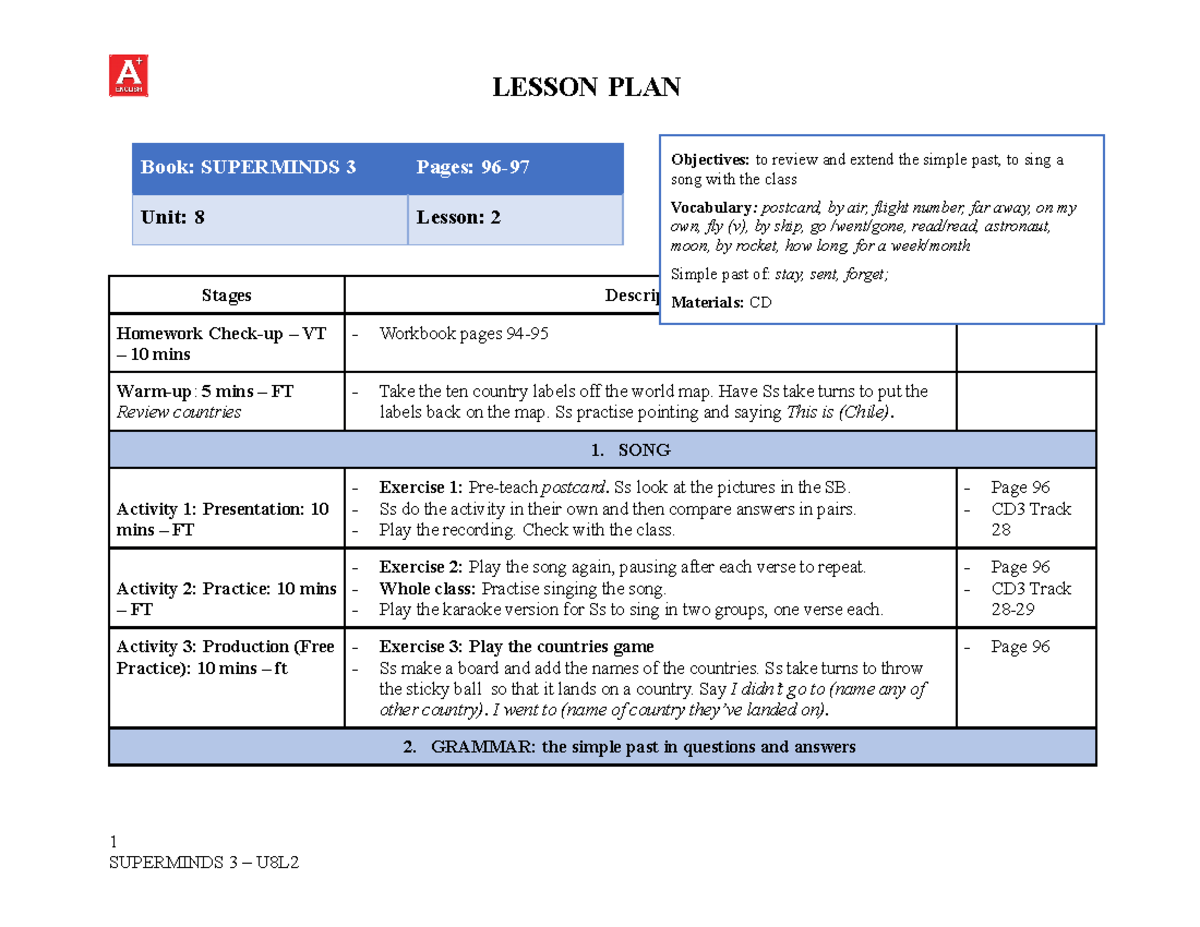 Sm3 U8l2 Ce 1 - Không Có Gì Trong Này đâu - Lesson Plan Book 