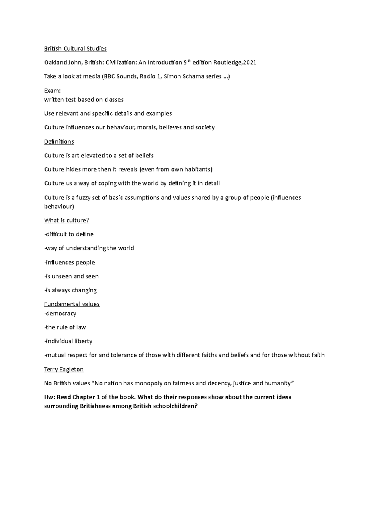 British Cultural Studies British Cultural Studies Oakland John