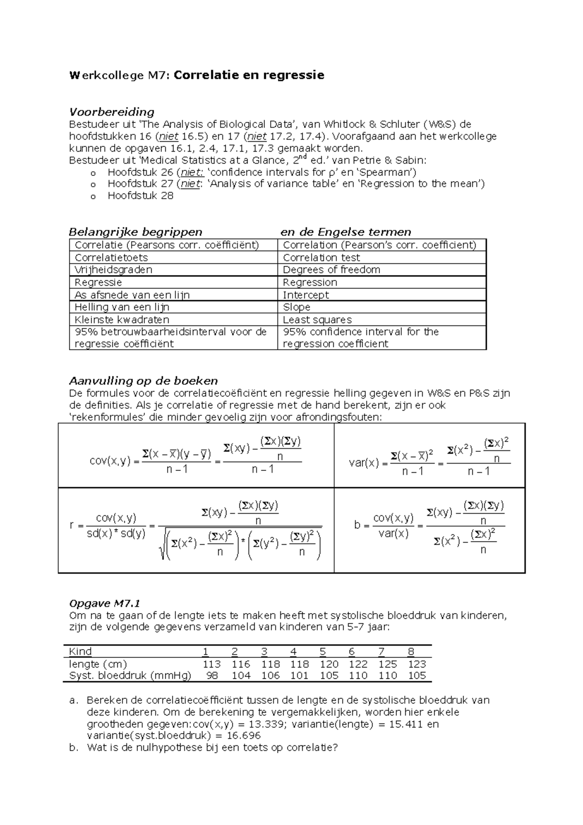 Werkcollege 7 Statistiek, Uitwerkingen Geneesmiddelonderzoek ...