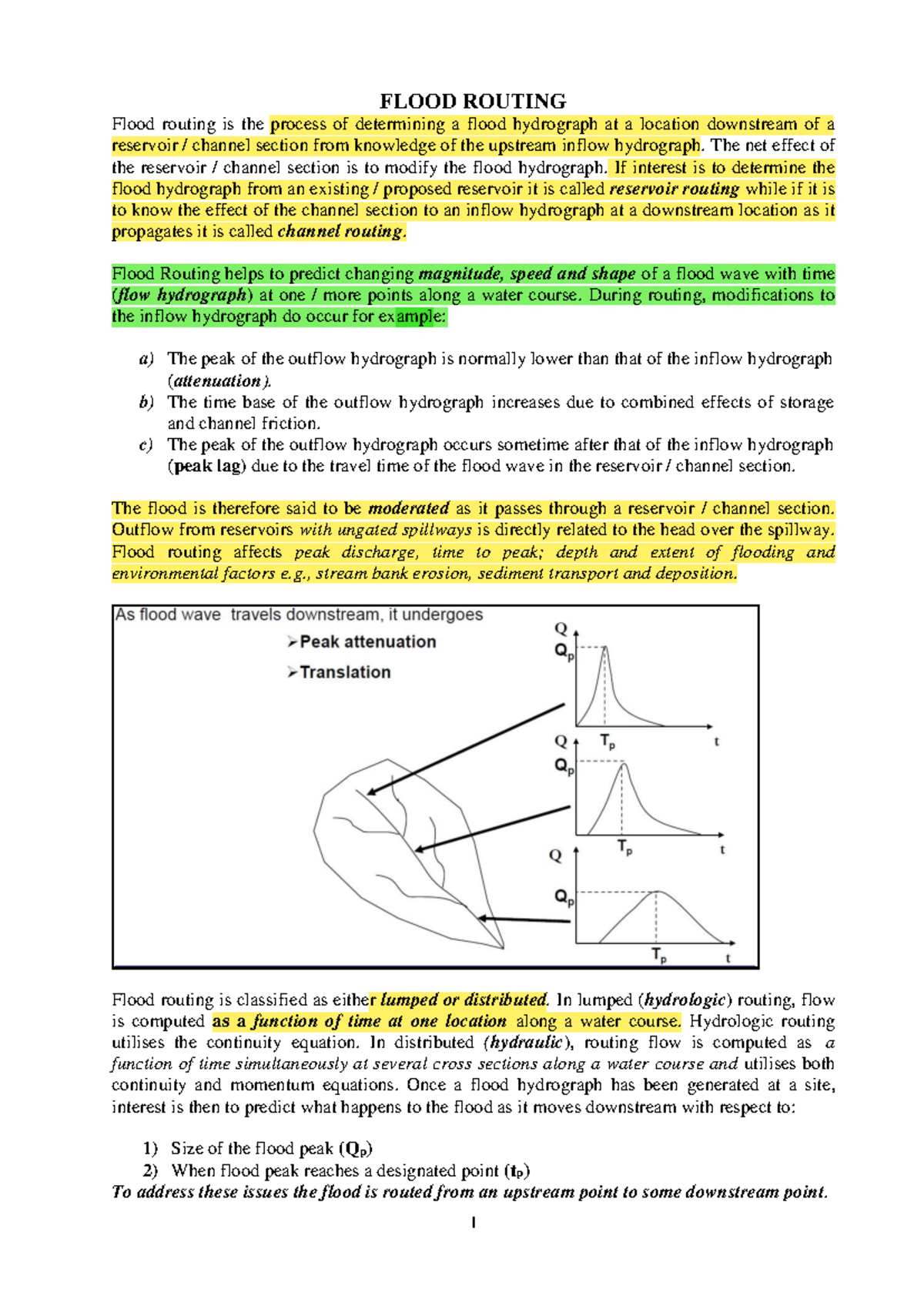 2. Flood Routing - FLOOD ROUTING Flood routing is the process of ...
