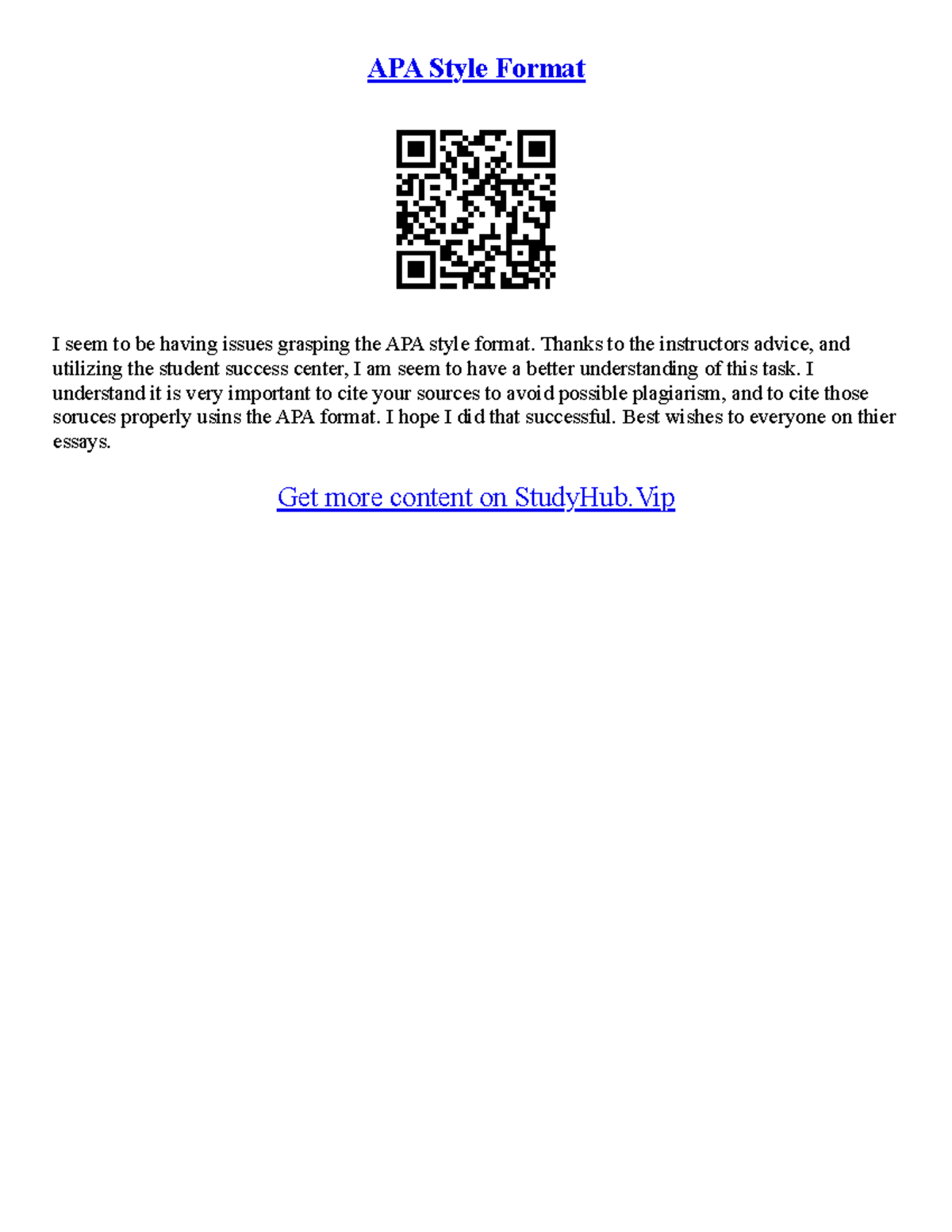 Sample Apa Essay Paper APA Style Format I seem to be having issues