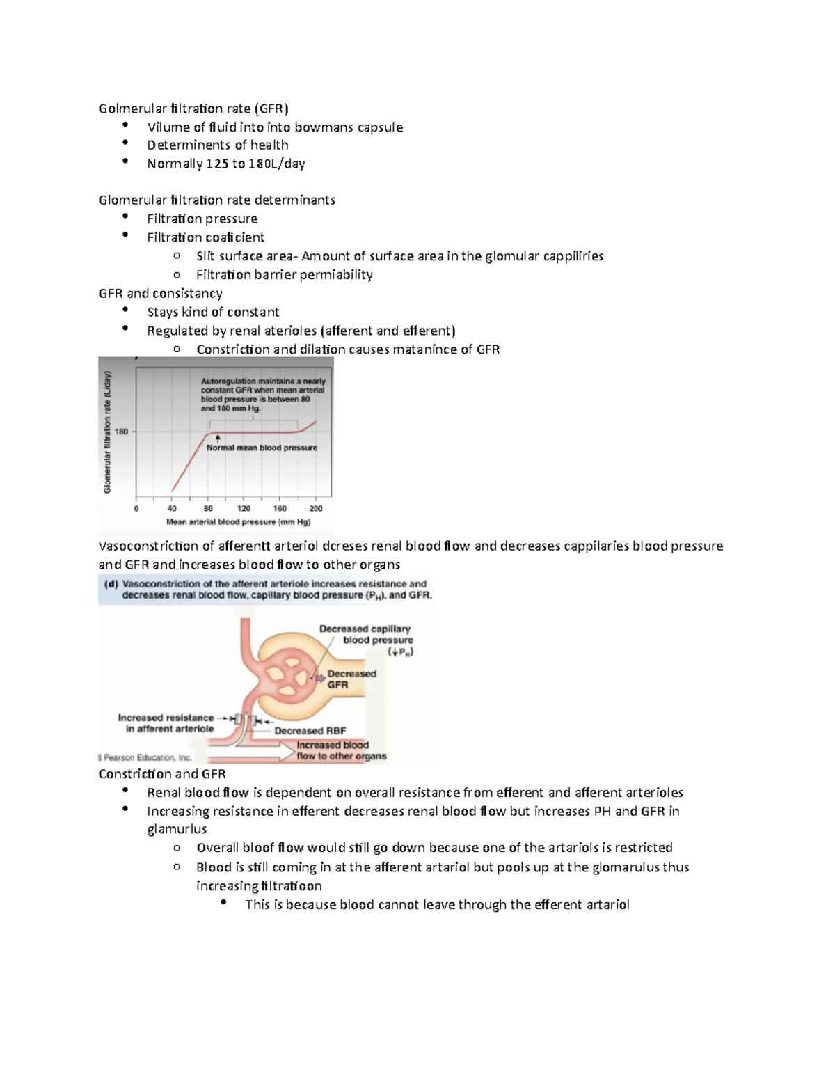 Renal 1 module 3 - N/A - Golmerular filtration rate (GFR) Vilume of ...