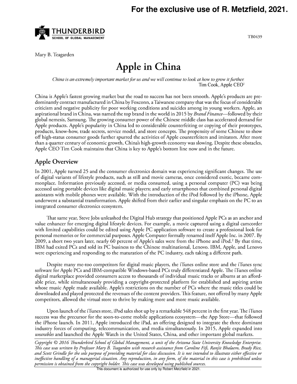 apple in china case study