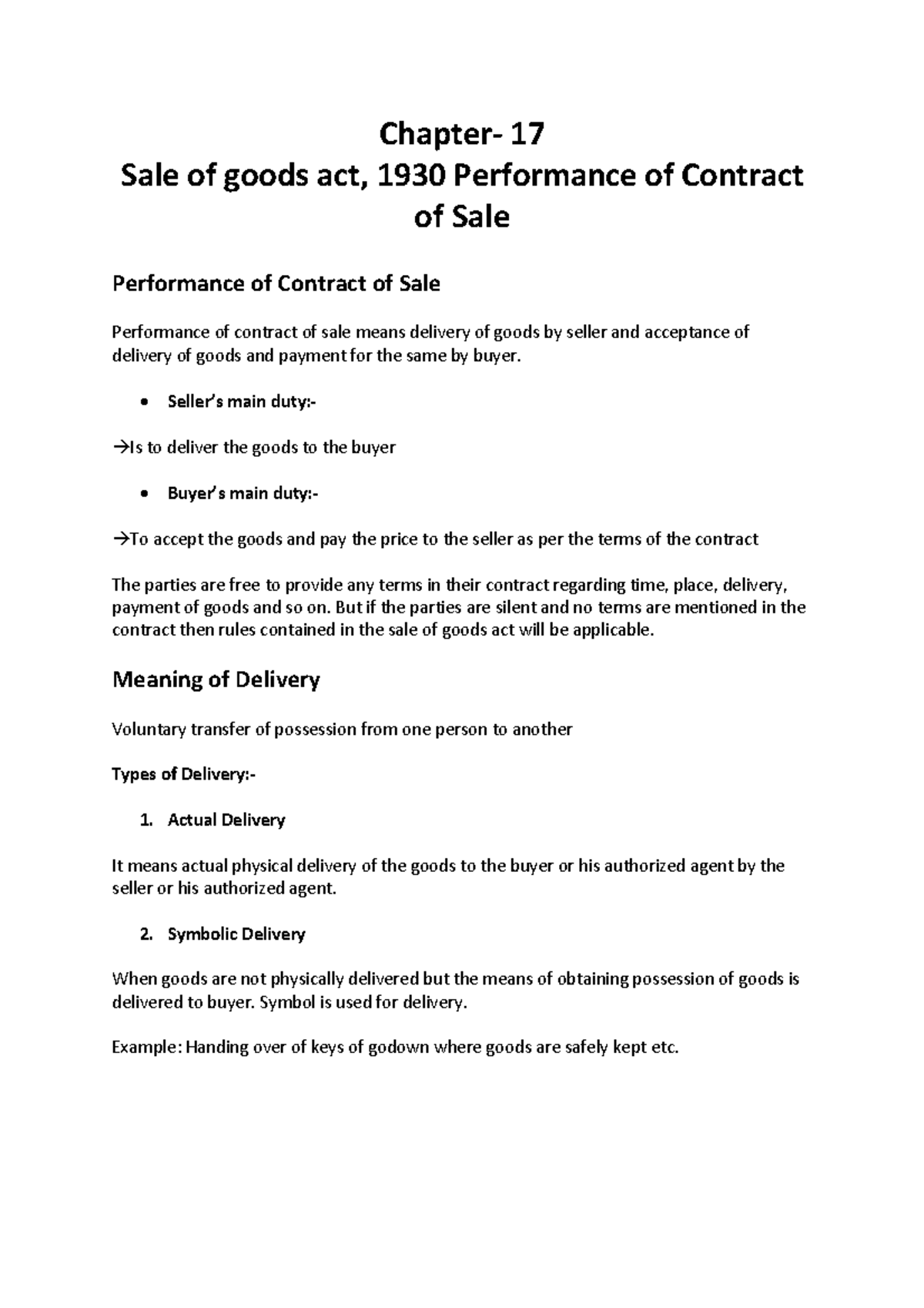 research paper on sale of goods act