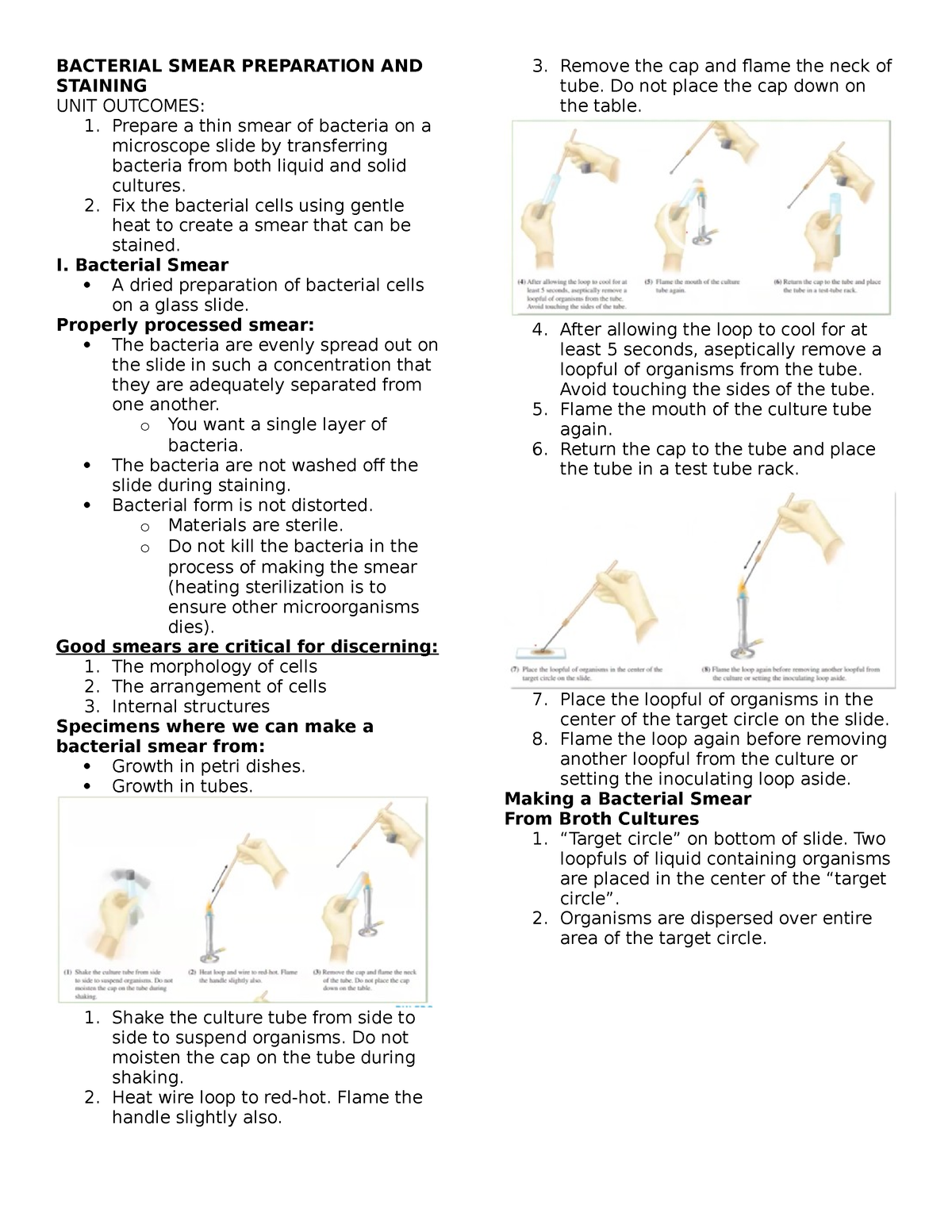 Bacterial Smear PREP AND Staining - BACTERIAL SMEAR PREPARATION AND ...