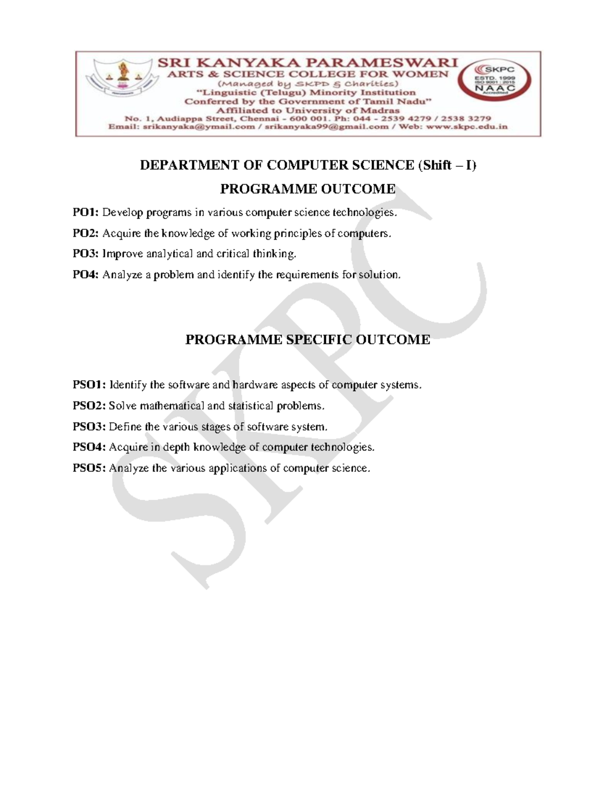 Computer Science Syllabus 2021 2022 - DEPARTMENT OF COMPUTER SCIENCE ...
