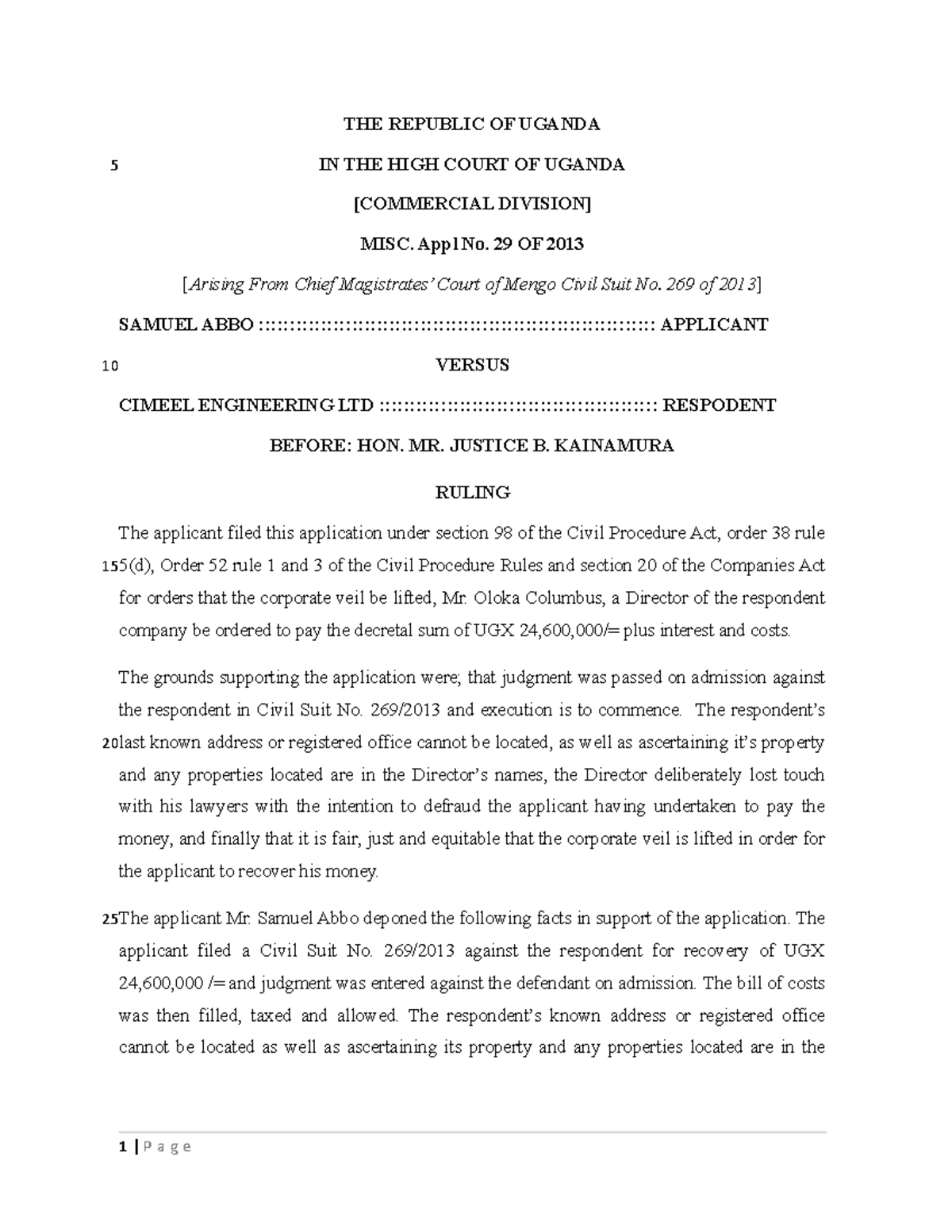 2018-ugcommc-41 0 - THE REPUBLIC OF UGANDA IN THE HIGH COURT OF UGANDA ...