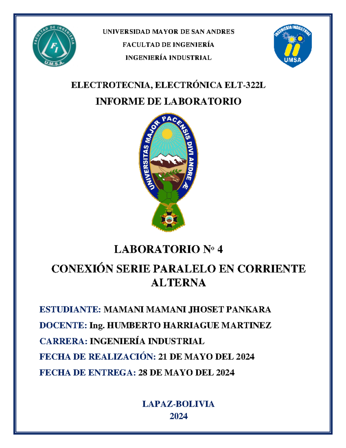 INF4 Jhoset Mamani - INFORME 4 - UNIVERSIDAD MAYOR DE SAN ANDRES ...