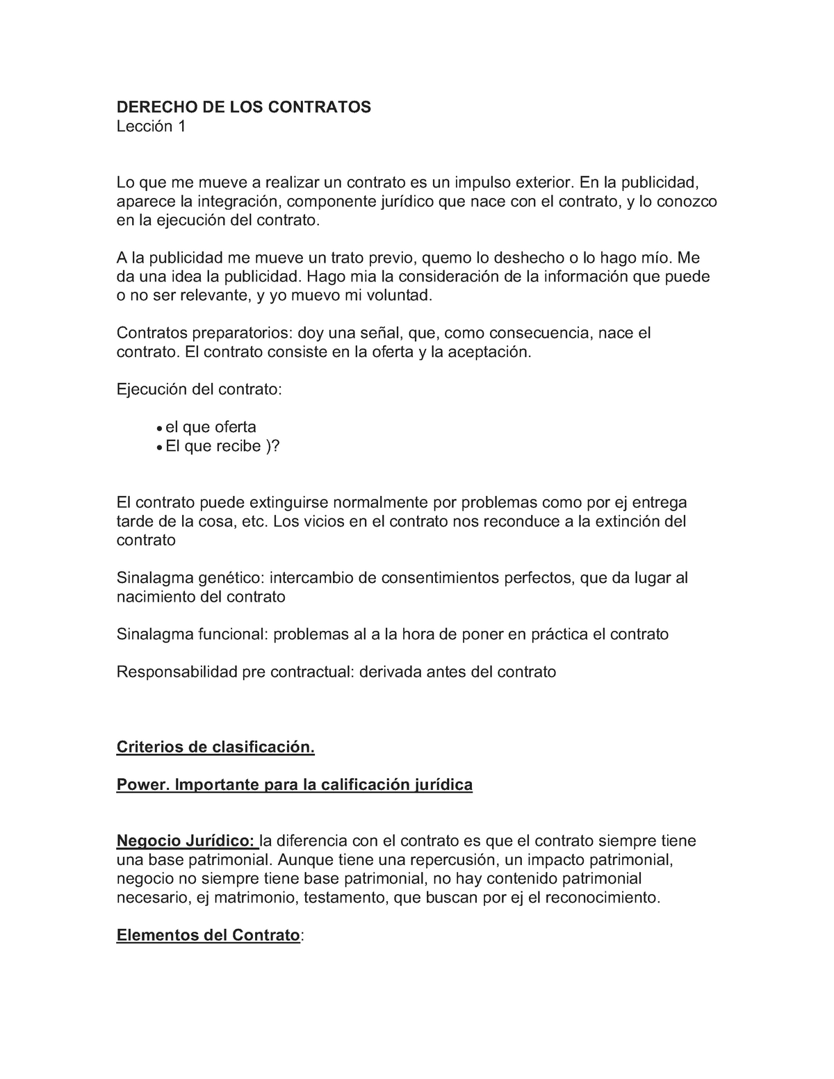 Contratos Tema 1 Derecho De Los Contratos Lección 1 Lo Que Me Mueve A Realizar Un Contrato Es 5817