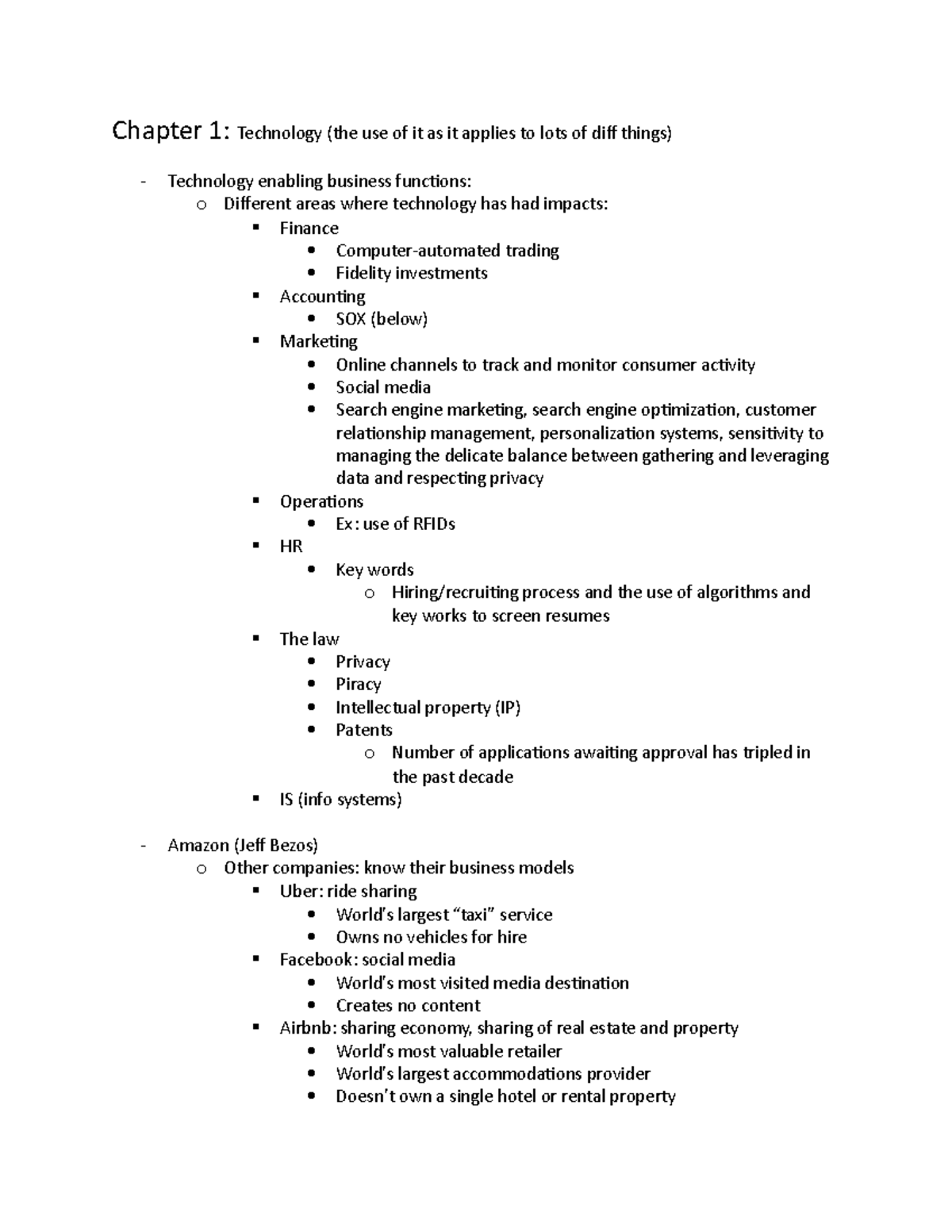 301 midterm 1 study guide - Chapter 1: Technology (the use of it as it ...