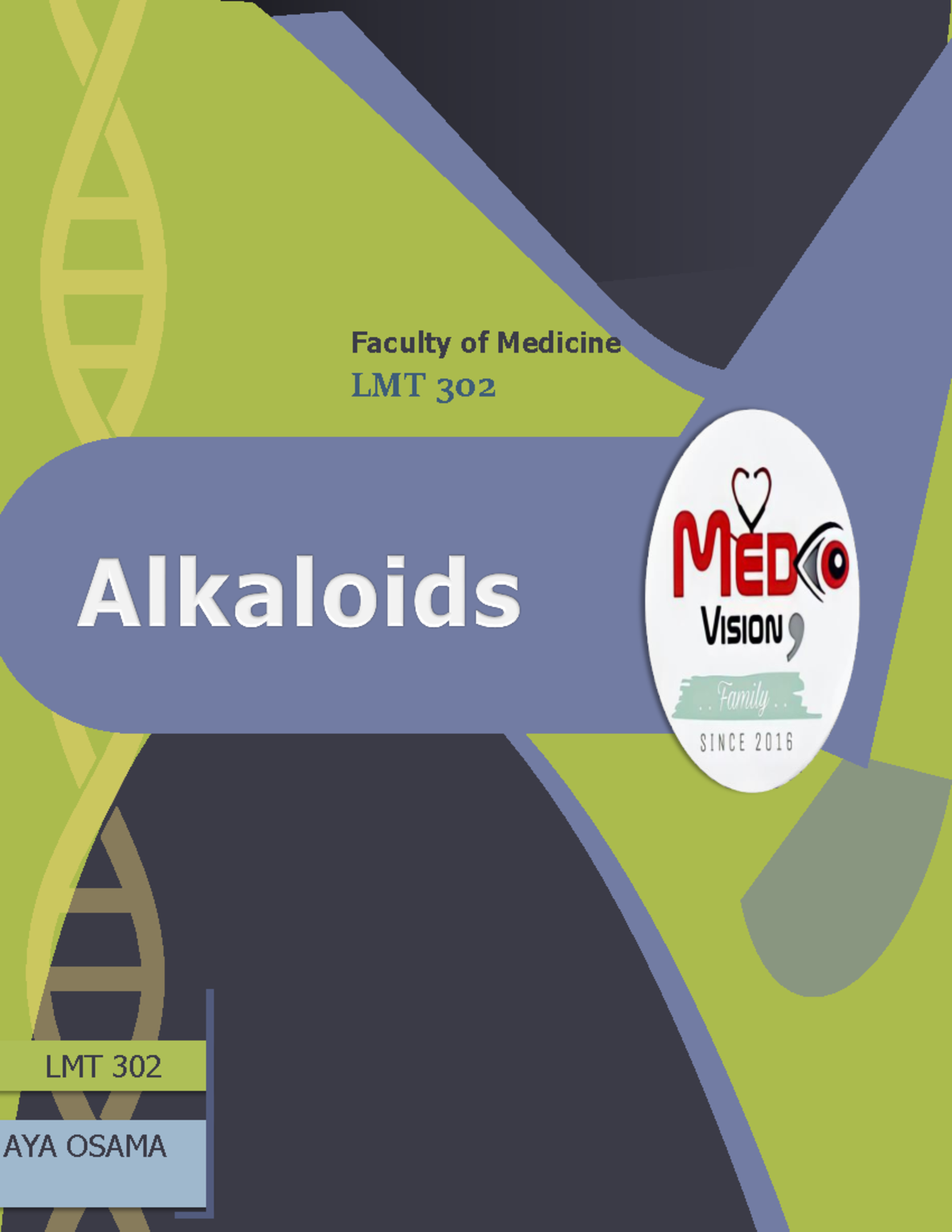 Alkaloids-1 - Clinical Pharmacology ALKALOIDS - LMT 302 AYA OSAMA LMT ...