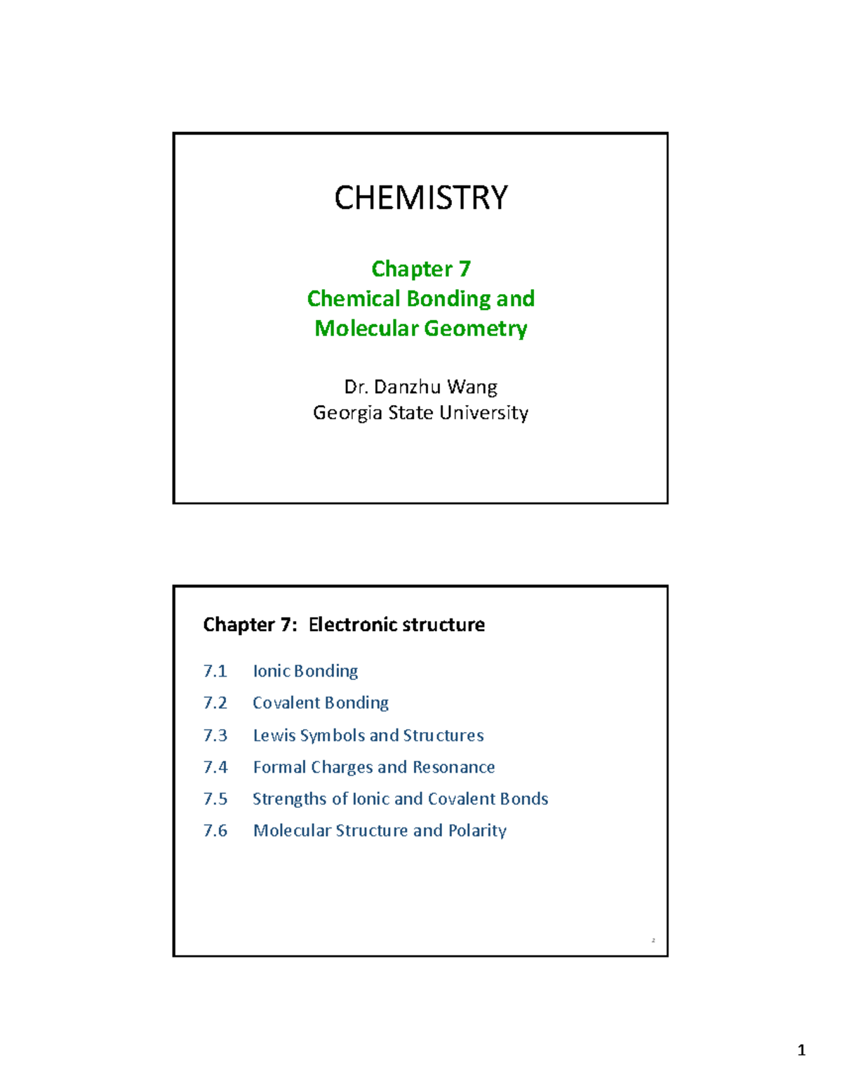 Chapter 7 PPT - ;lecture notes - CHEMISTRY Chapter 7 Chemical Bonding ...