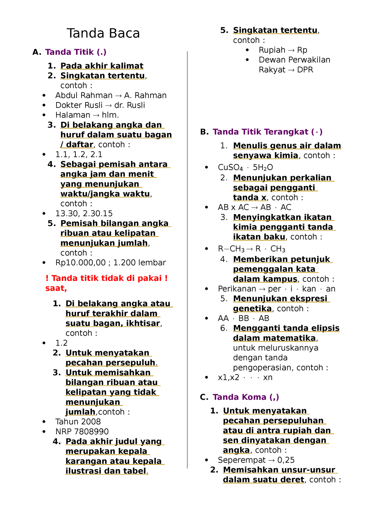 Bahasa Indonesia ( Huruf Miring, Lambang Bilangan, Singkatan Akronim ...