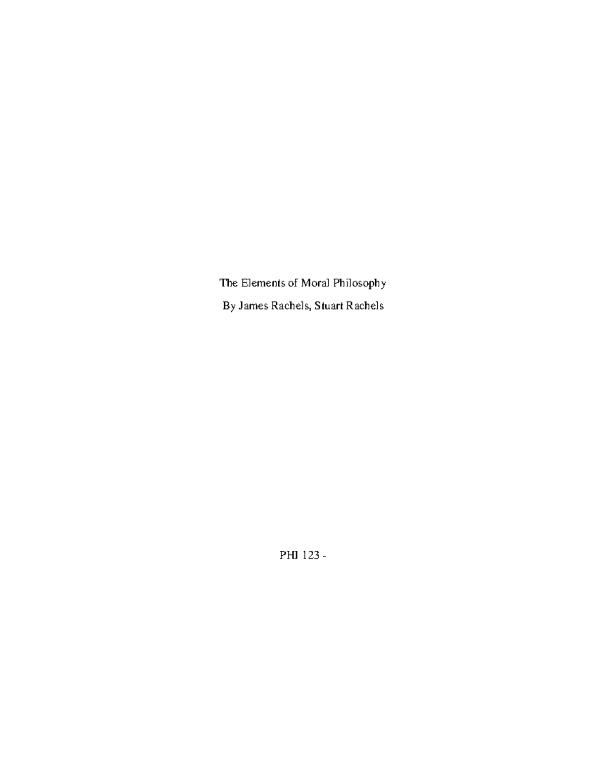 Summaries of the book the elements of moral philosophy from james the