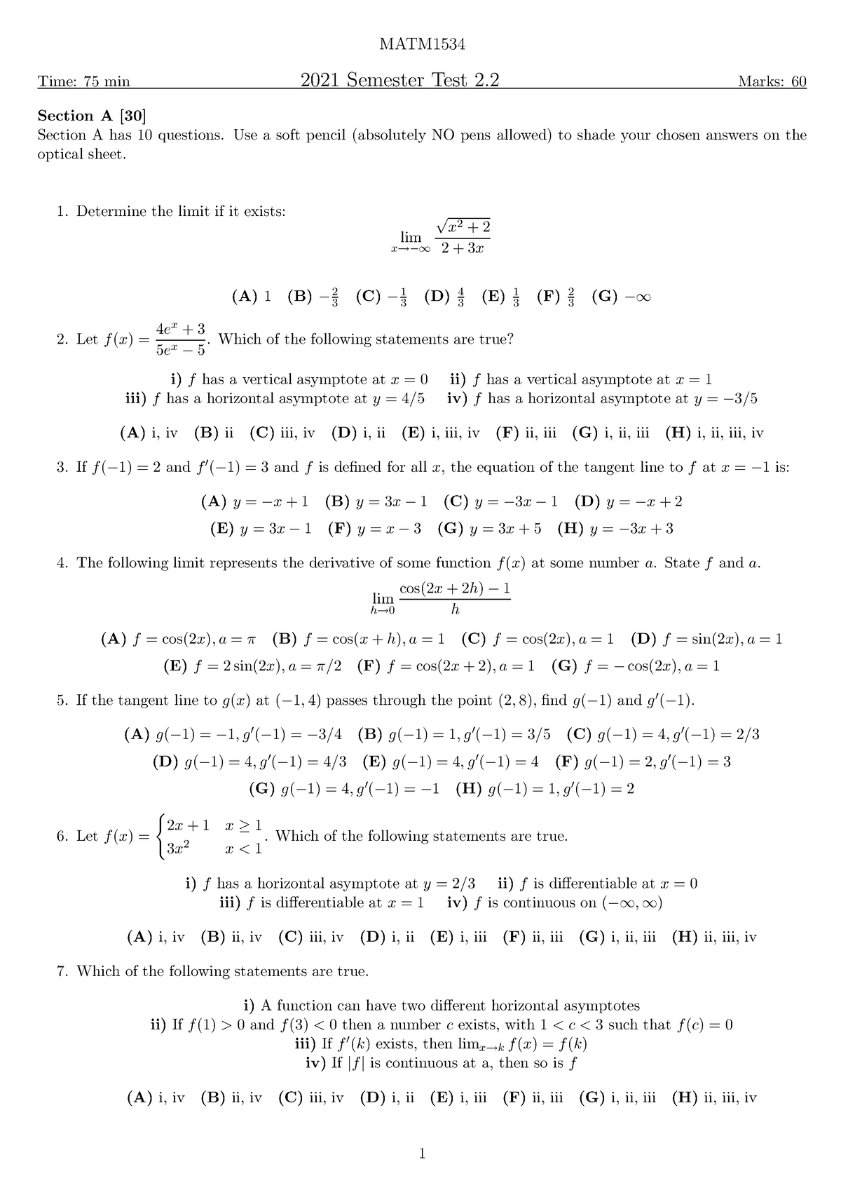 2021 Semester Test 2 ( Sem 1 ) - MATM1534 - UFS UV - Studocu