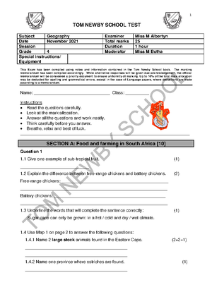 Grade 4 English Memo November 2021 - TOM NEWBY SCHOOL EXAMINATION ...