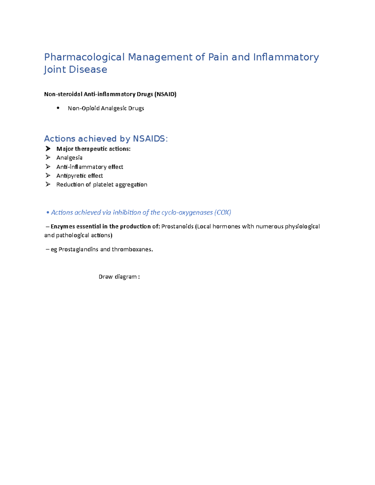 Pharmacological Management of Pain and Inflammatory Joint Disease ...