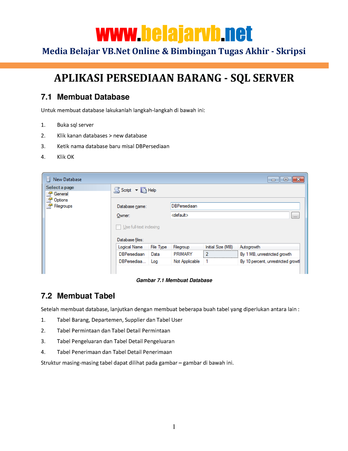 Aplikasi Program Sistem Informasi Persediaan Barang Untuk Tugas Akhir