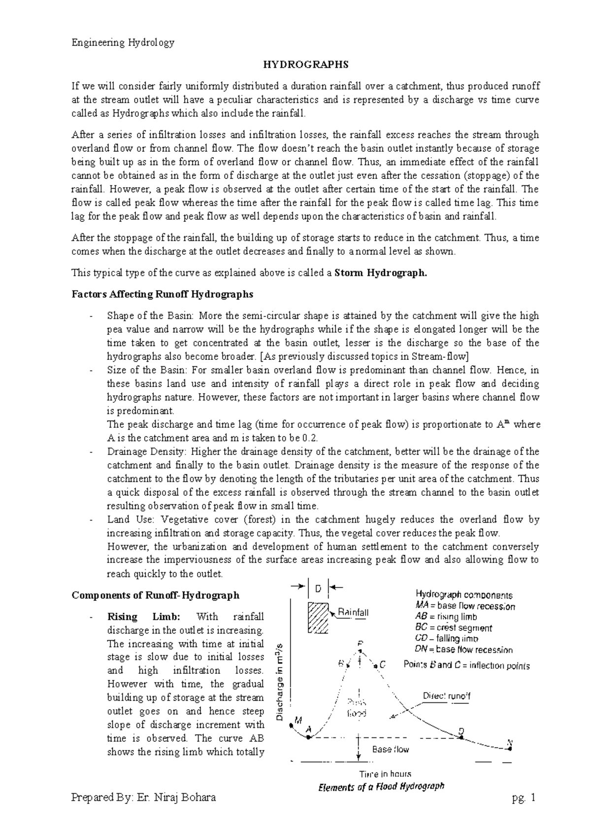 Hydrographs - hydrology - HYDROGRAPHS If we will consider fairly ...