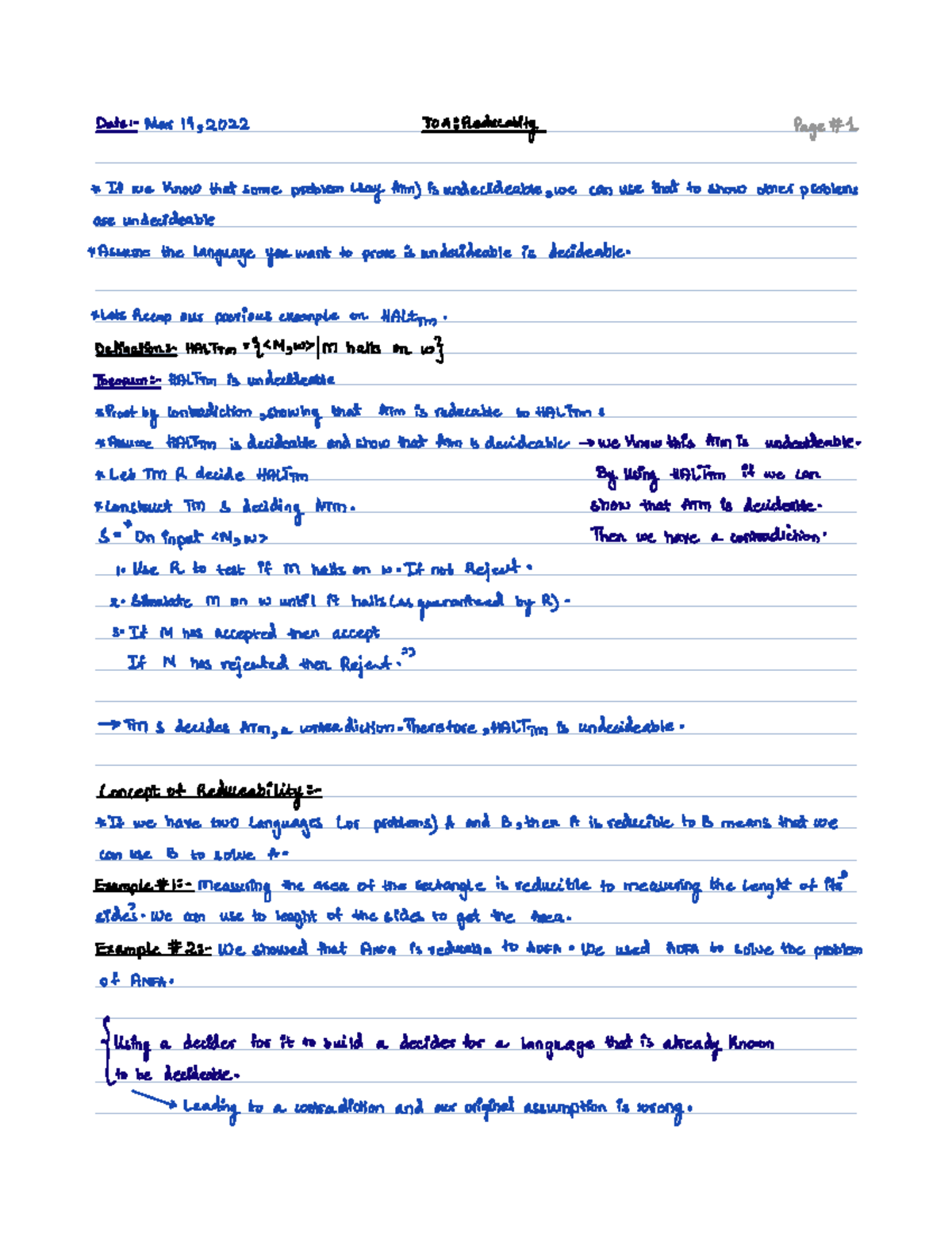 TOA Chapter 5 - Date Mar19,2022 TOAReducabity Page 1 If we knowthatsome ...