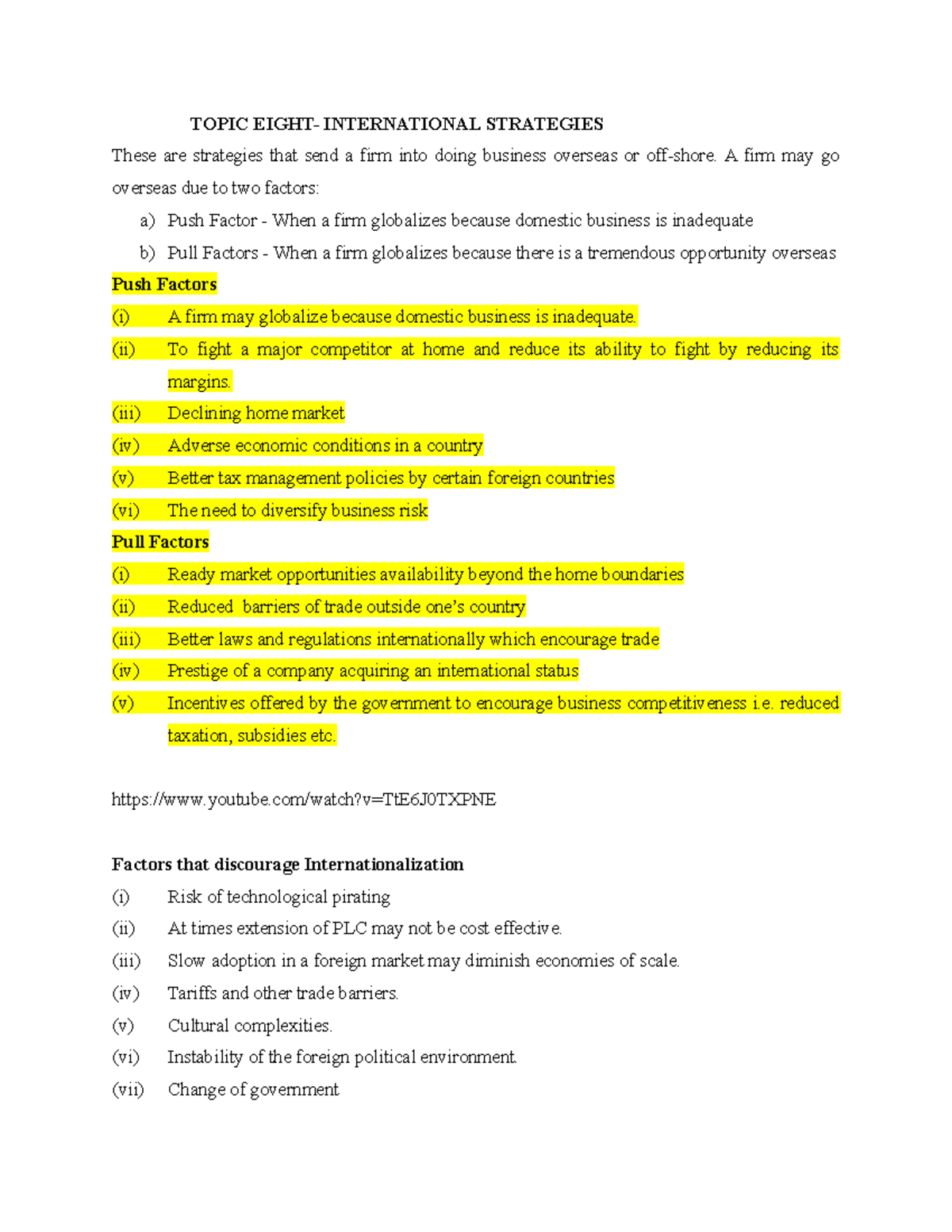 Topic Eight- International Strategies - TOPIC EIGHT- INTERNATIONAL ...