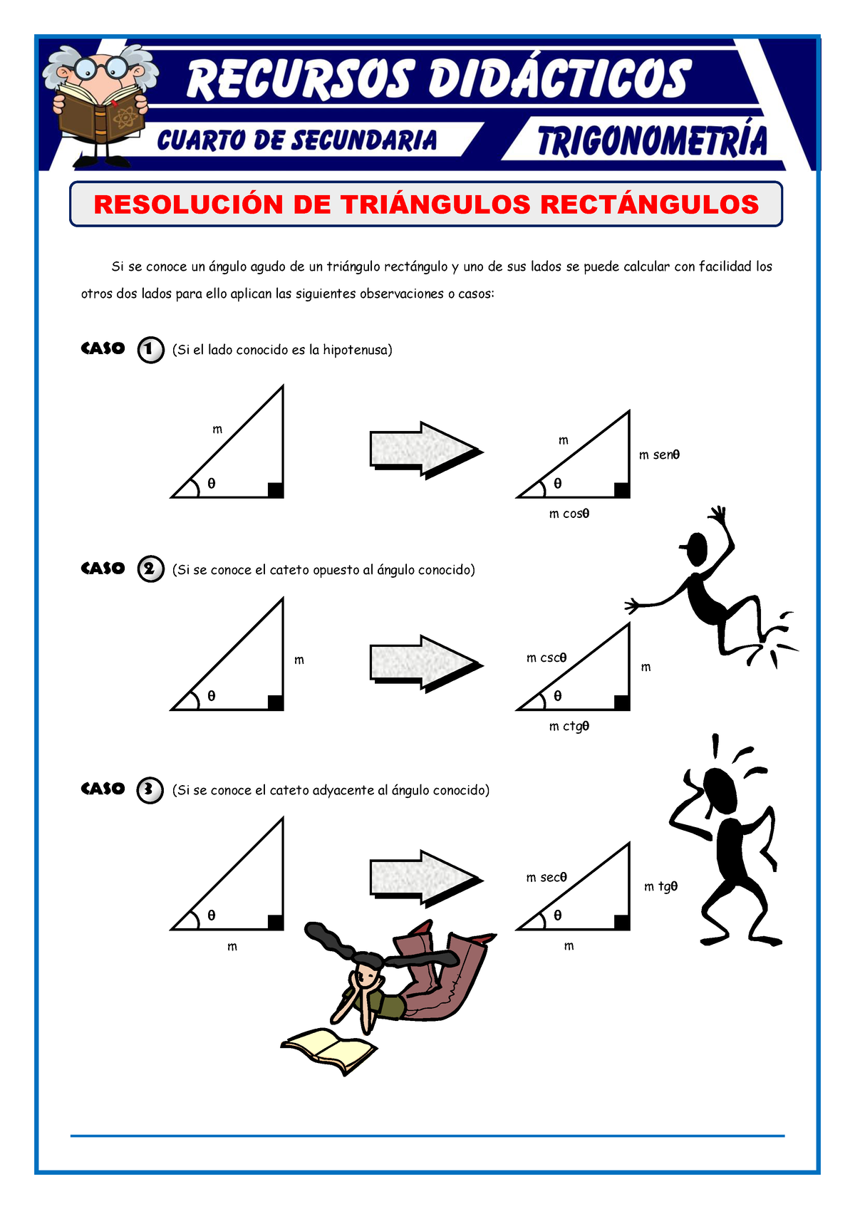 Resolución De Triángulos Rectángulos Para Cuarto De Secundaria ...