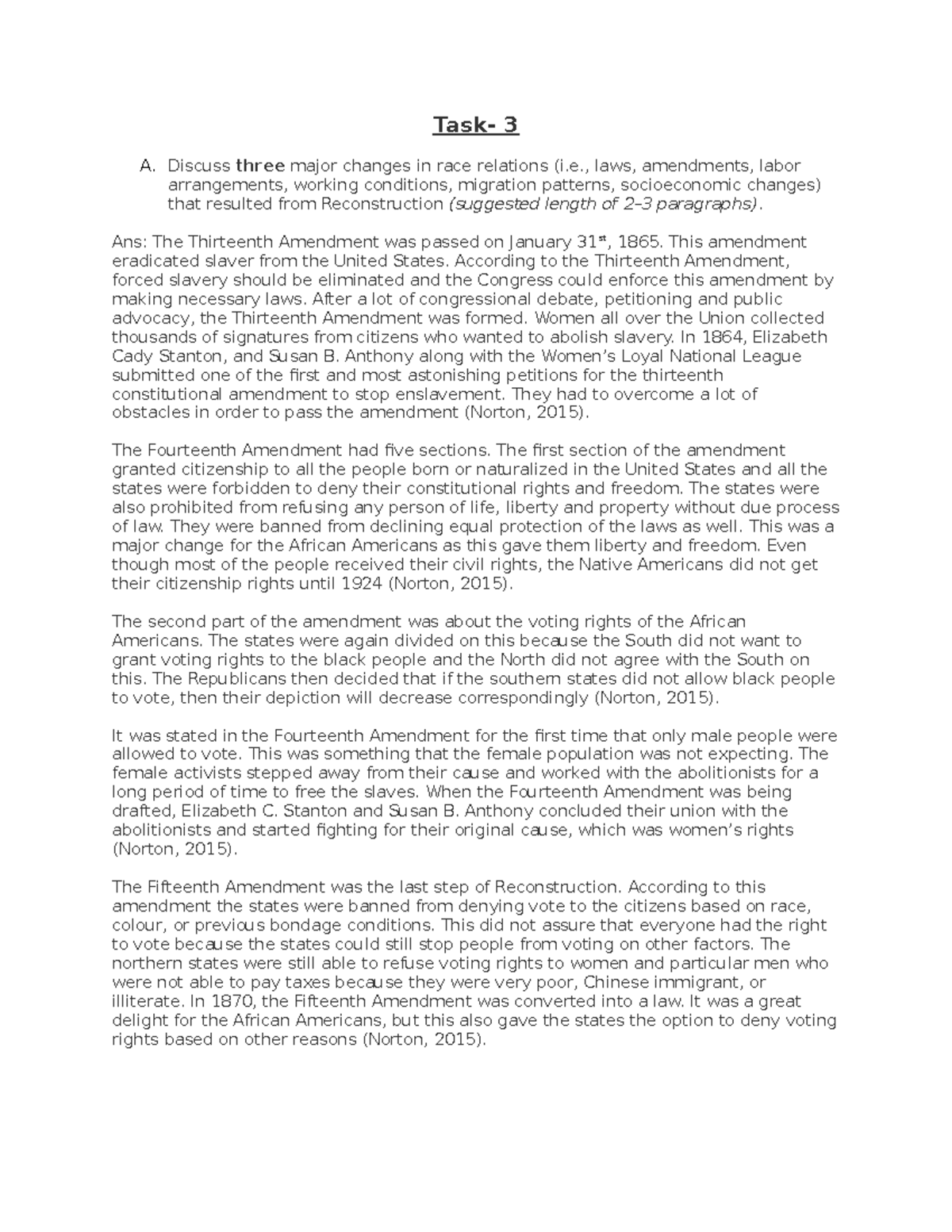 Task 3- Survey of US History - C121 - WGU - Studocu