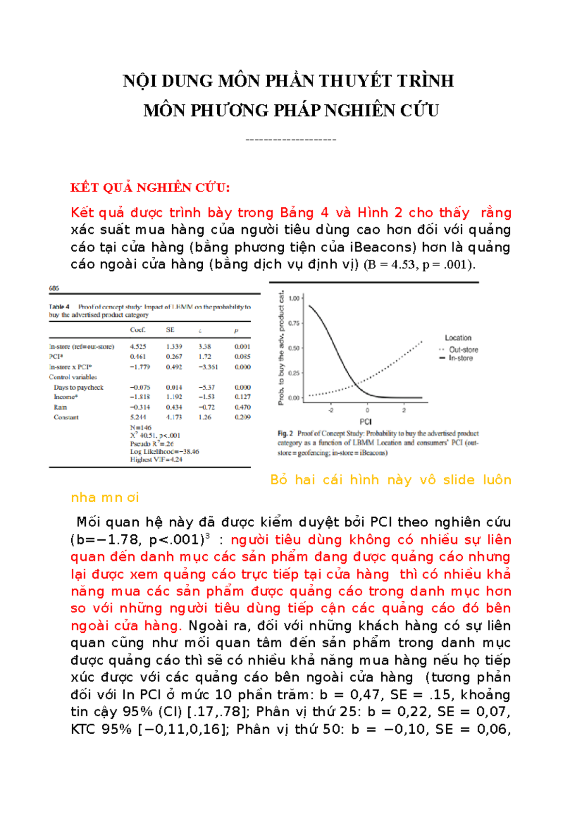 PPNC Results Study 1 - abf - NỘI DUNG MÔN PHẦN THUYẾT TRÌNH MÔN PHƯƠNG ...