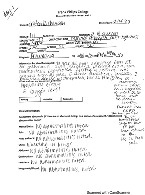 Head to Toe Assessment Transcript Cheat Sheet - LEGAL DISCLAIMER: This ...
