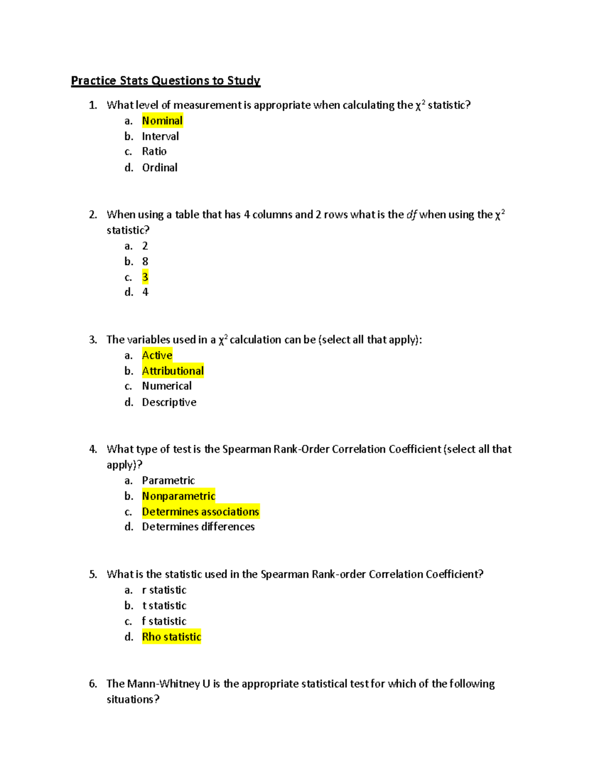 Practice stats questions (set 7) - Practice Stats Questions to Study ...