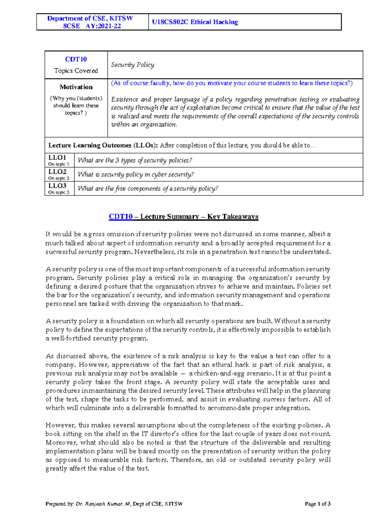 EH Week-4 10 - Notes for EH - Department of CSE, KITSW 8CSE AY:2021-22 ...