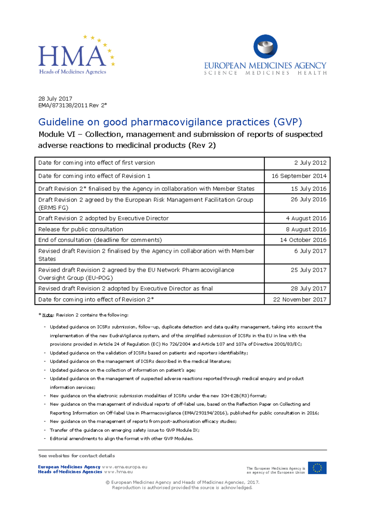 Guideline good pharmacovigilance practices gvp module vi collection ...