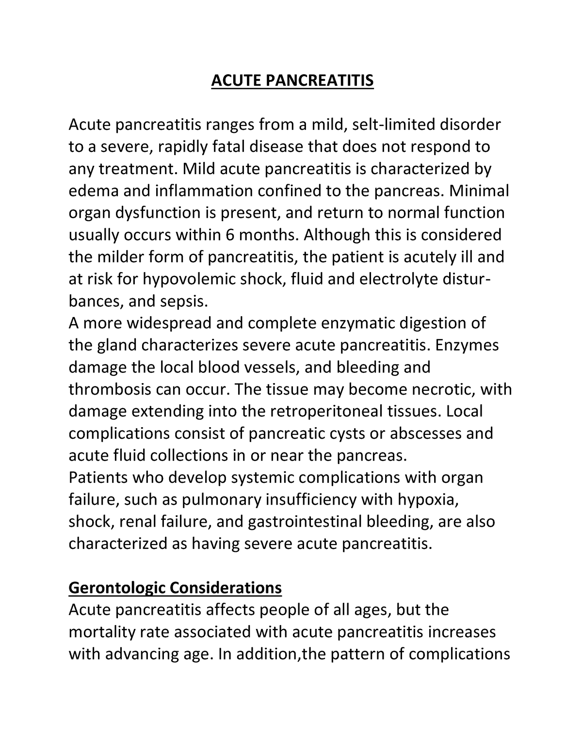 thesis topics on acute pancreatitis