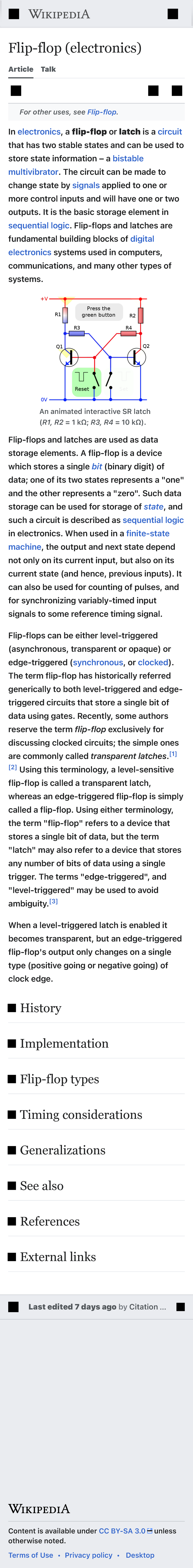 Flip-flop (electronics) - Wikipedia