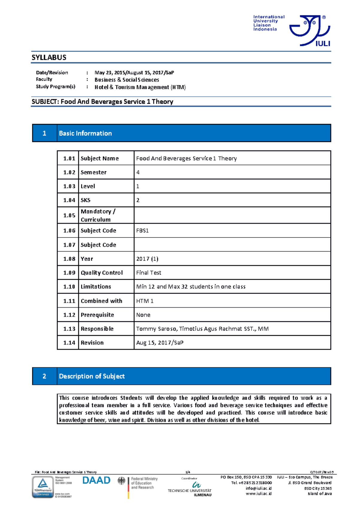 FBS1-SYL - Food and Beverage Services - File: Food And Beverages ...