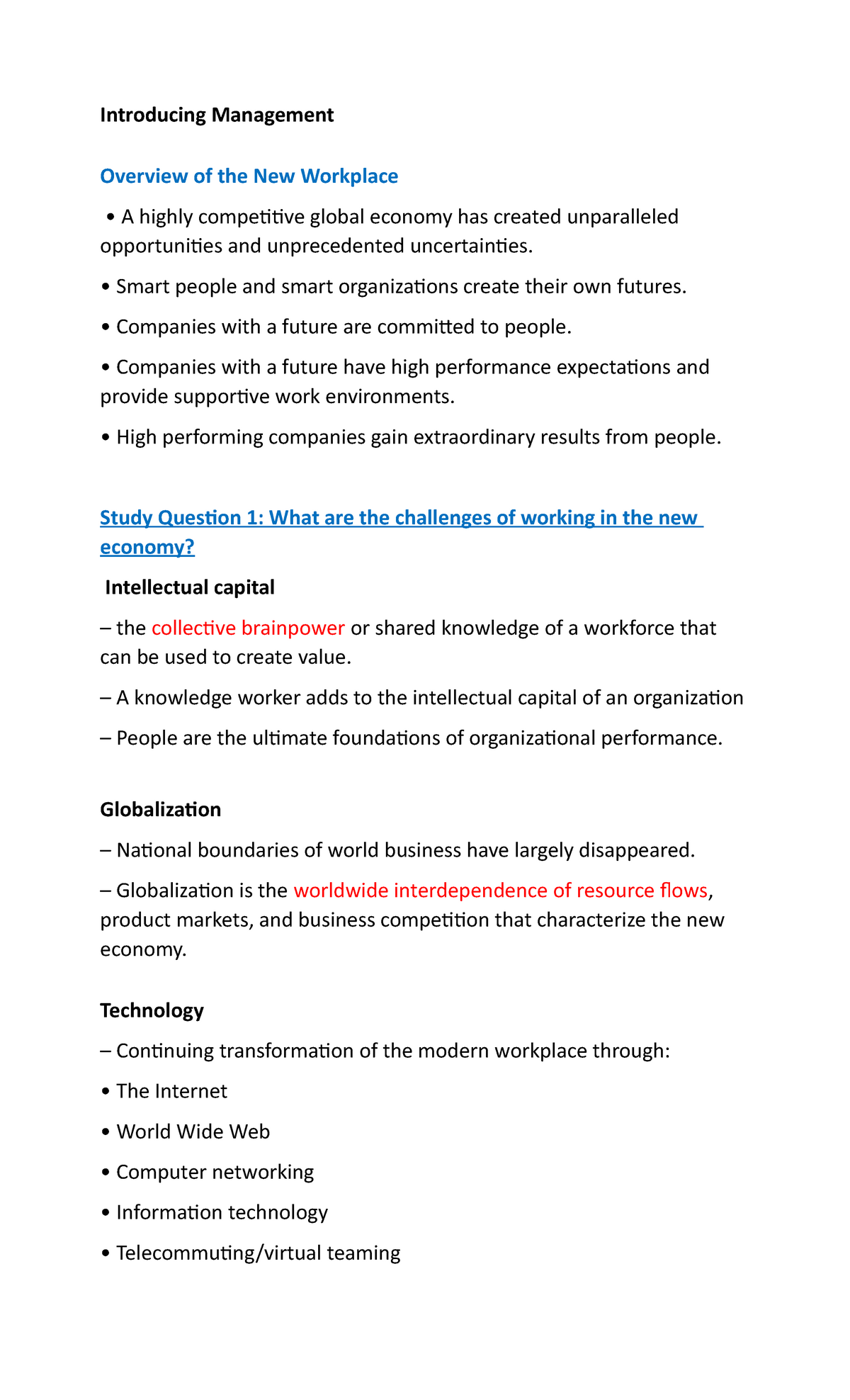 Notes - Intro to Management NotesNotesNotes Notes - Introducing ...