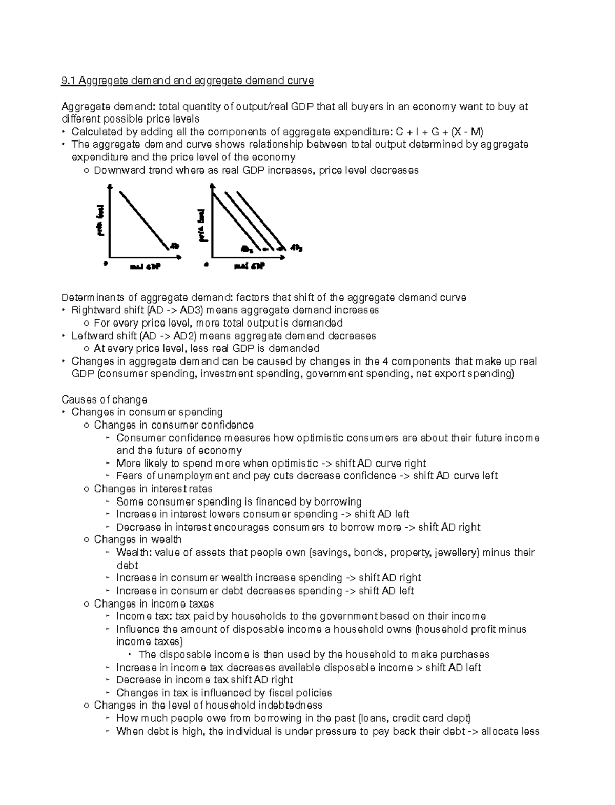 9.1 Aggregate demand and aggregate demand curve - Studocu