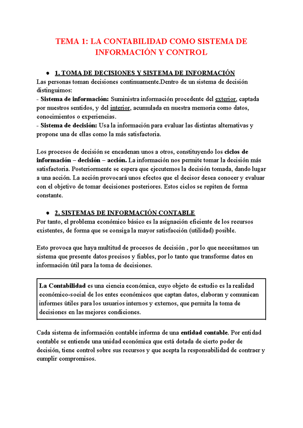 TEMA 1 LA Contabilidad COMO Sistema DE Información Y Control - TEMA 1 ...