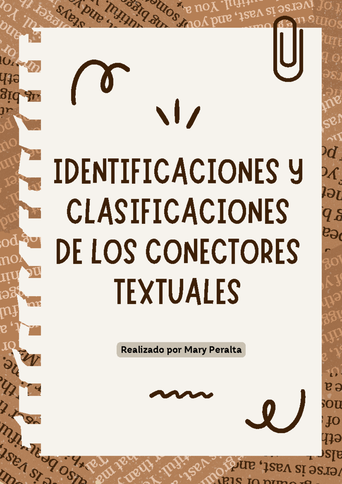 Identificacione y clasificaciones de los conectores textuales ...
