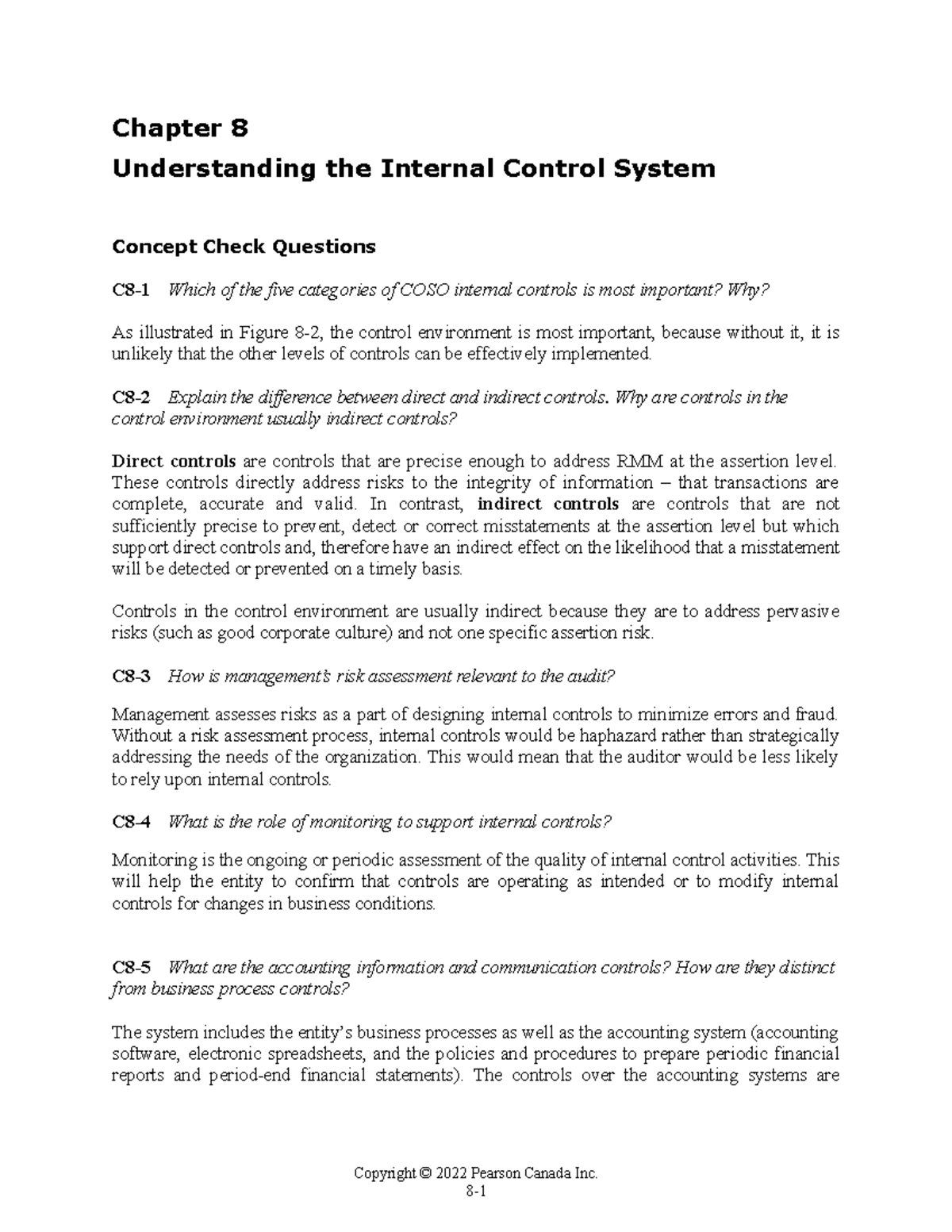 Arens ism 15ce ch08 - chapter 8 - Chapter 8 Understanding the Internal ...
